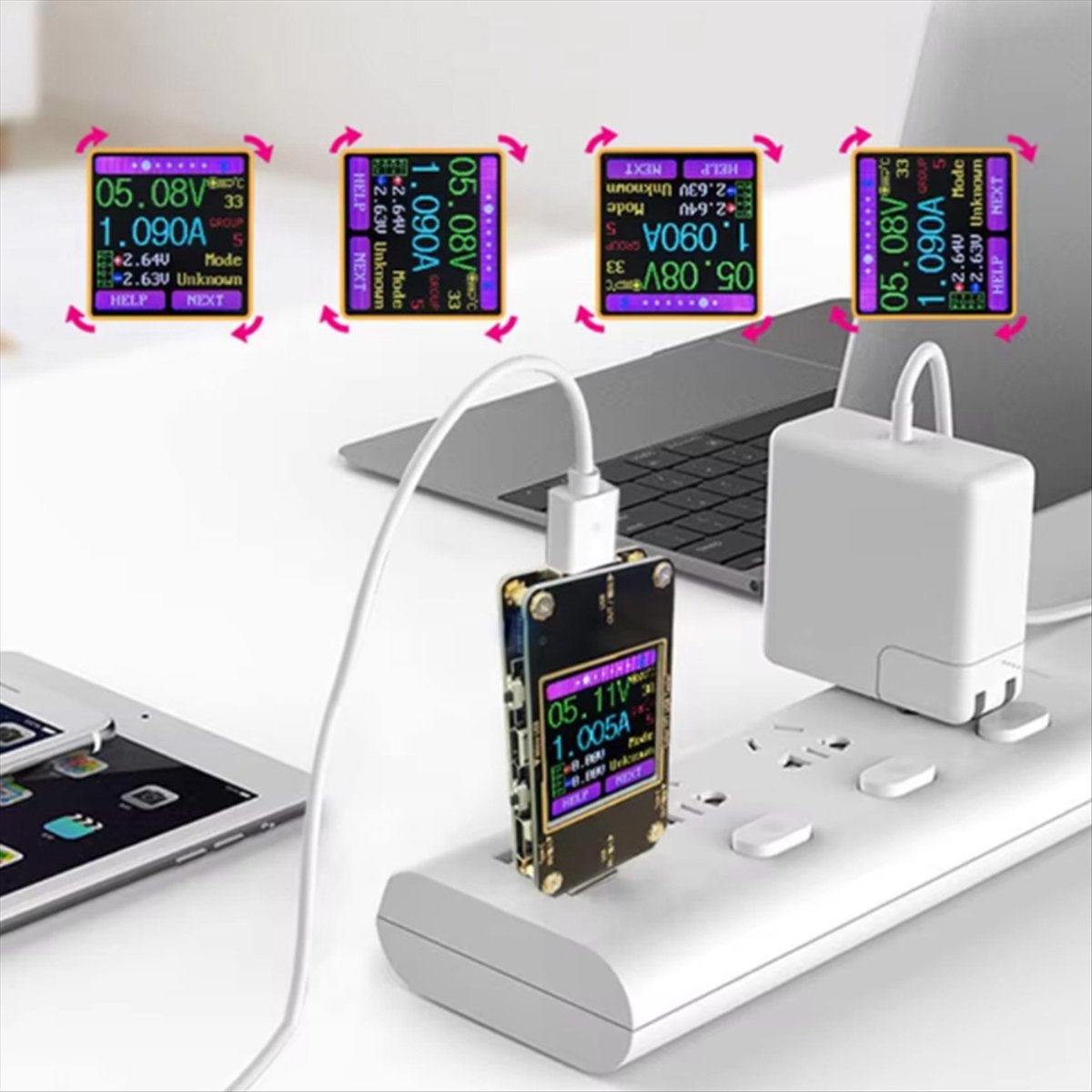Power Supply Tester - جهاز قياس الطاقة الرقمي A99X بشاشة