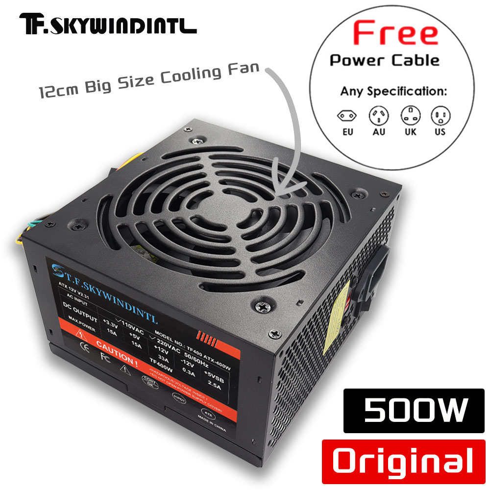 Power Supply 650W - مزود طاقة ATX أسود بقوة 500