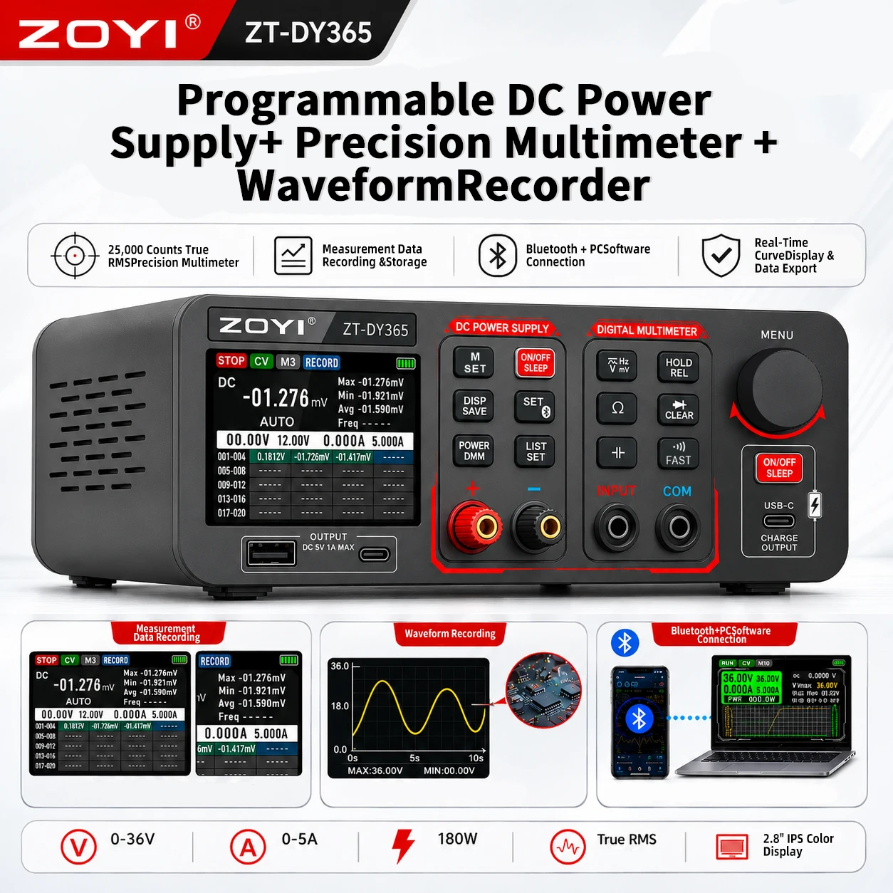 Pc Power Supply - جهاز ZOYI DY365 2 في 1،