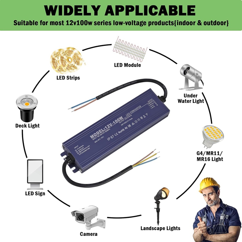 ● محول طاقة LED بجهد 12 فولت،  - مراجعة Dc Power Supply 12V وسعره