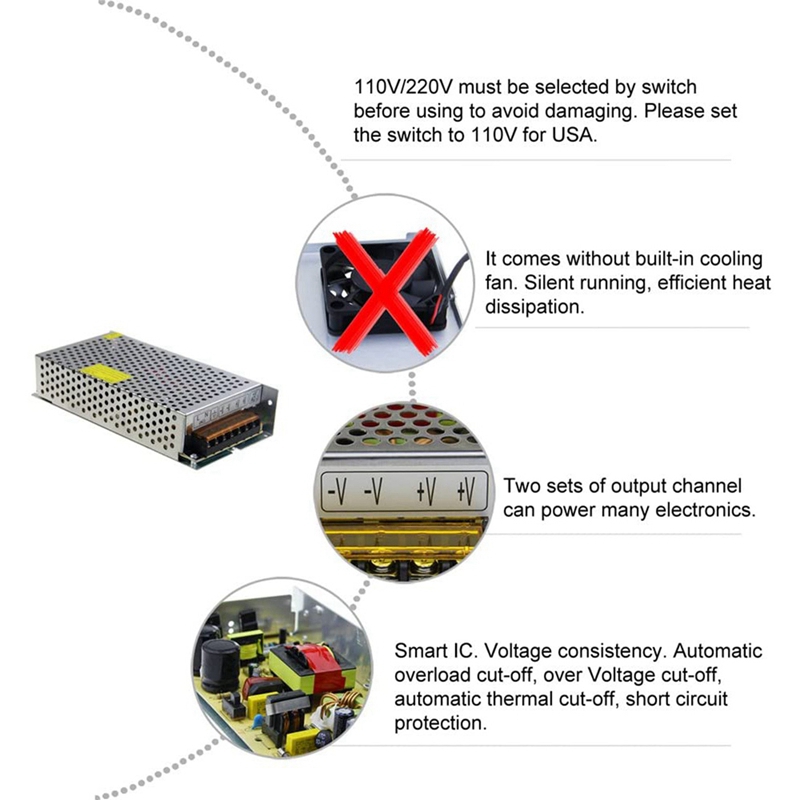 محول طاقة تيار مستمر 12 فولت 1 - مراجعة Dc Power Supply 12V وسعره