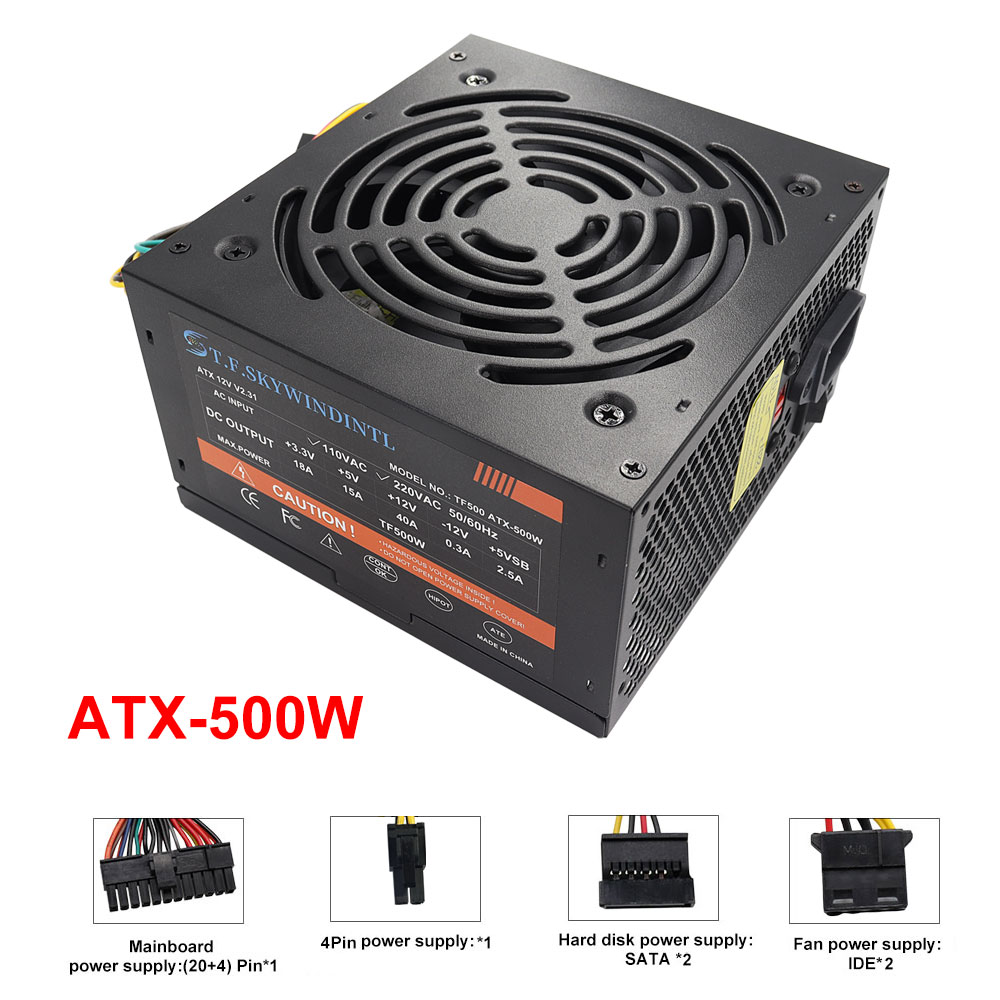 مزود طاقة ATX أسود بقوة 500 وا - مراجعة Power Supply 650W وسعره
