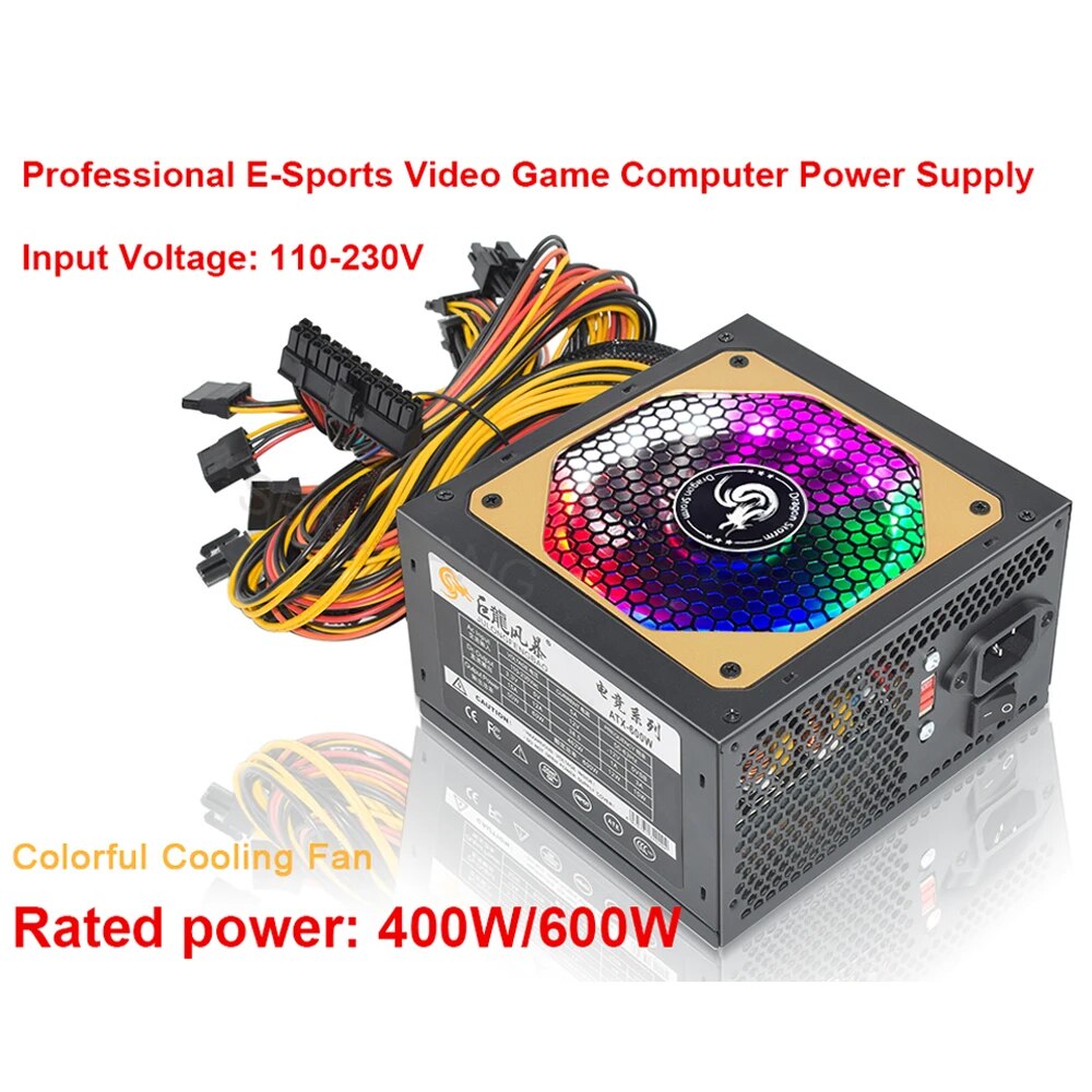 ATX 400 واط 600 واط 110-230 فو - مراجعة Power Supply 650W وسعره