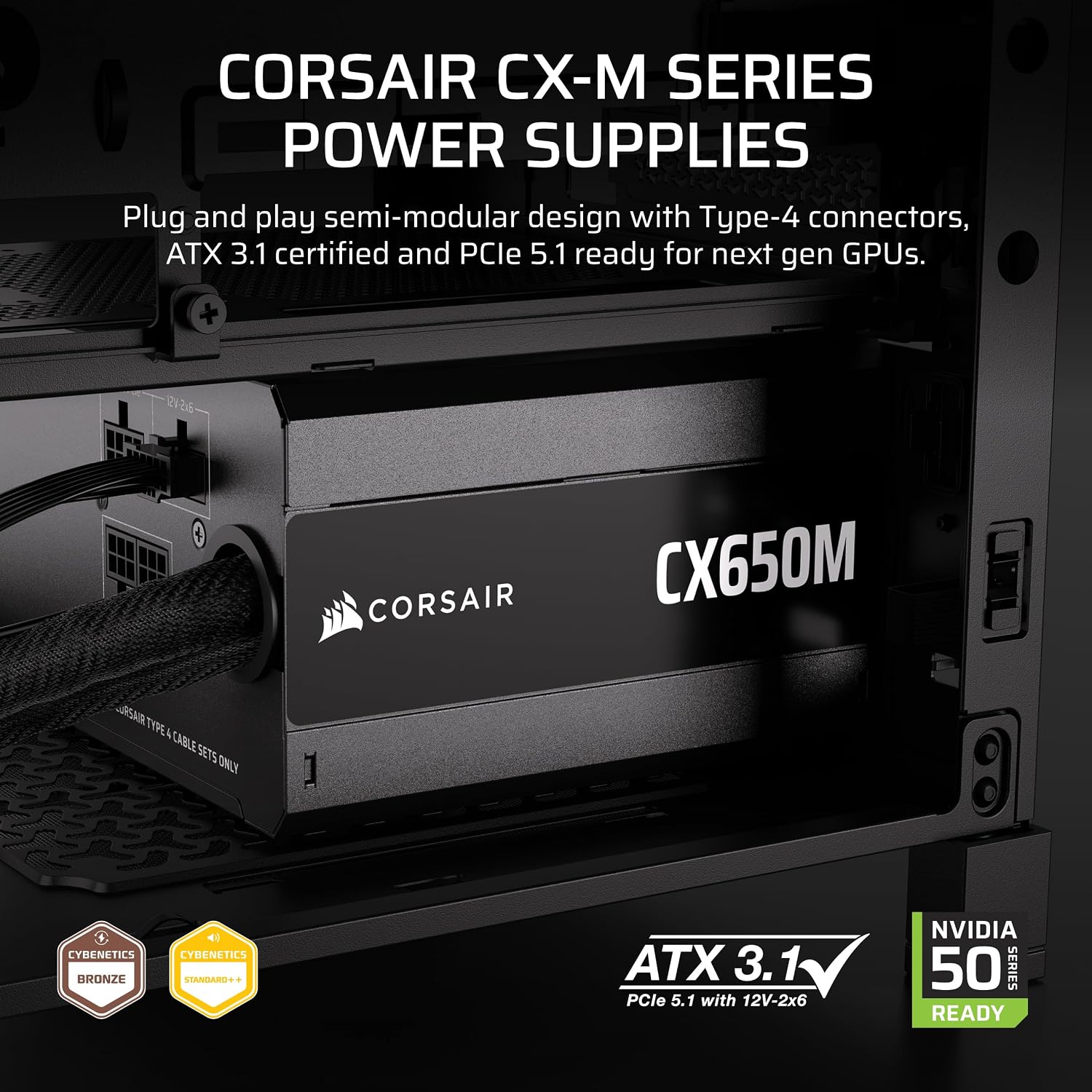 CX650M (2025) مزود طاقة شبه مع - مراجعة Power Supply 650W وسعره