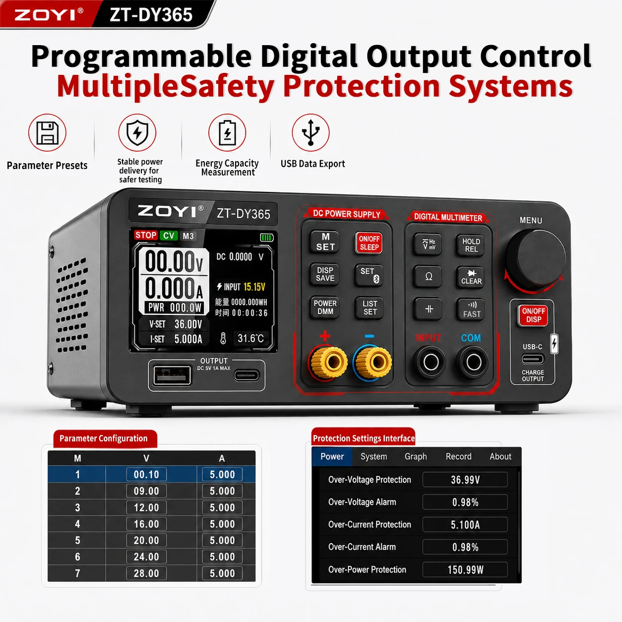 جهاز ZOYI DY365 2 في 1، مزود ط - مراجعة Pc Power Supply وسعره